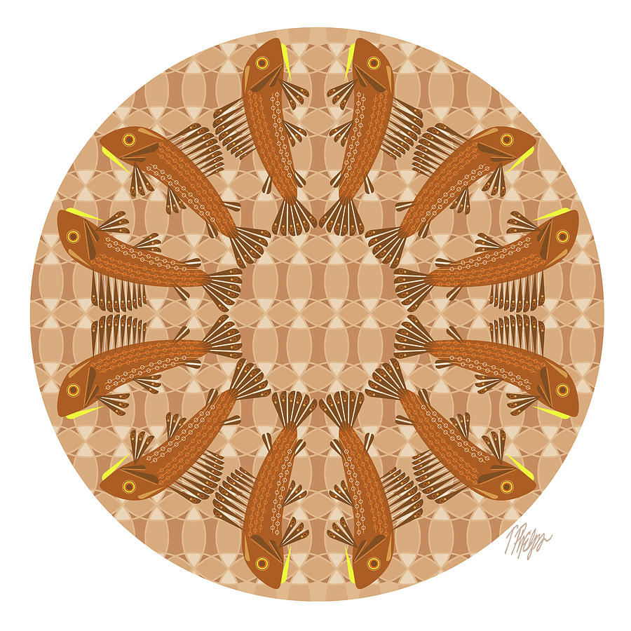 Chiva Brown Pleco Nature Mandala Digital Art by Tim Phelps