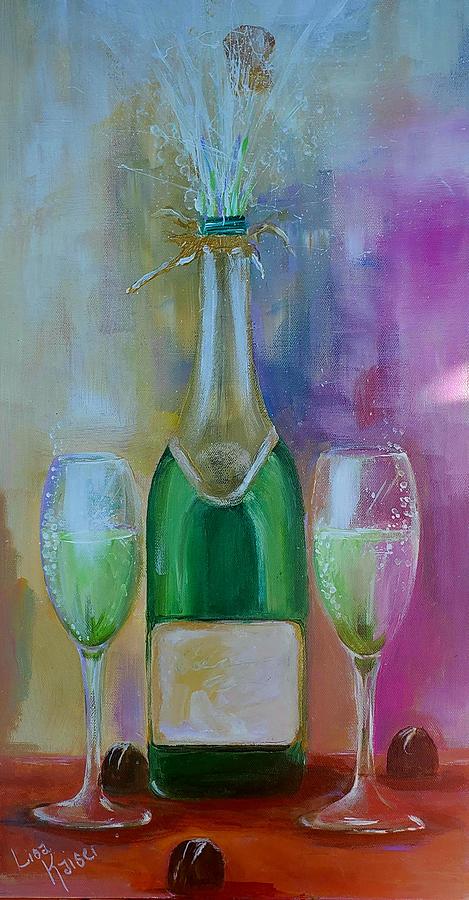 Chocolate and Champagne Painting Painting by Lisa Kaiser