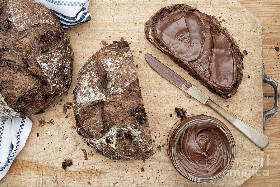 Chocolate Sourdough Bread and Spread Photograph by Tim Gainey