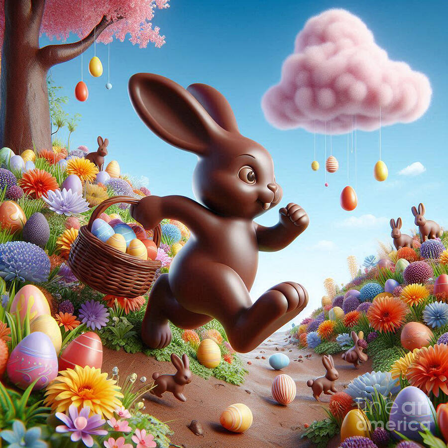 Chocolate Bunny #3 Digital Art by Steve Mitchell Chocolate Bunny #3 Digital Art by Steve Mitchell
