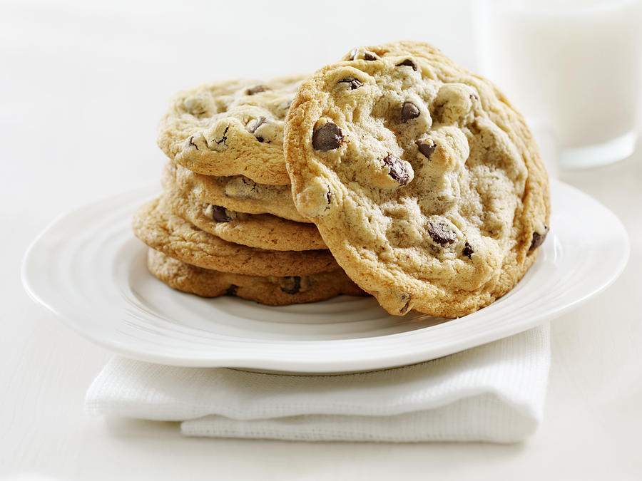 Chocolate Chip Cookies and Milk Photograph by LauriPatterson