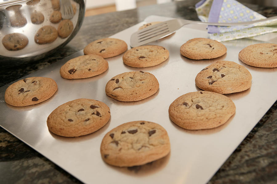 Chocolate chip cookies Photograph by Comstock Images