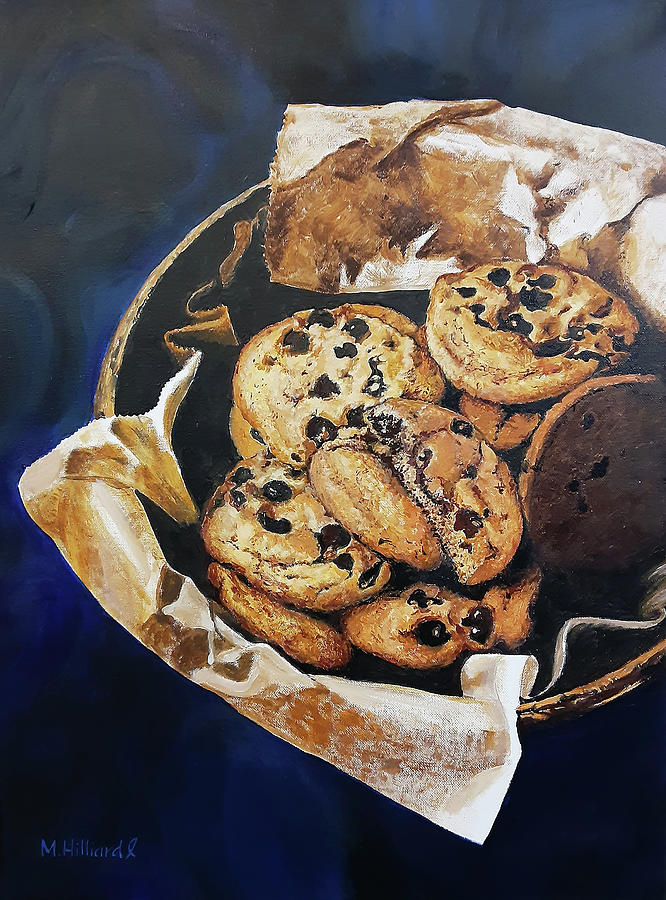 Chocolate Chip Cookies Painting by Marilyn Borne