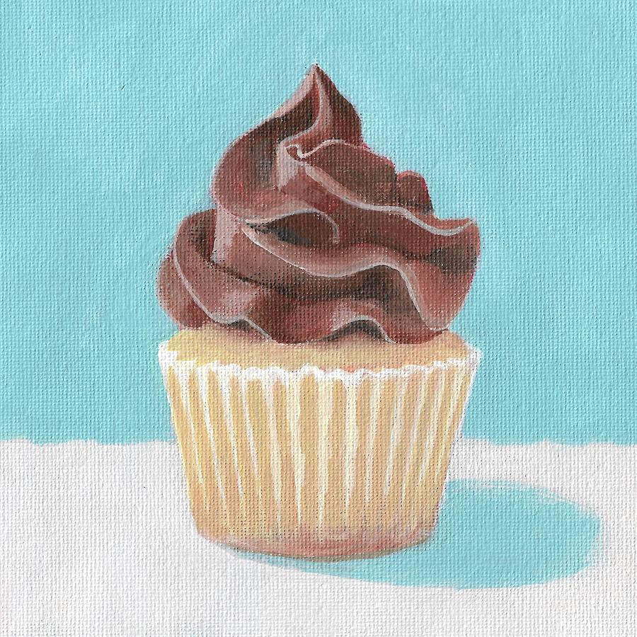 Cupcake in Blue Painting by Kazumi Whitemoon