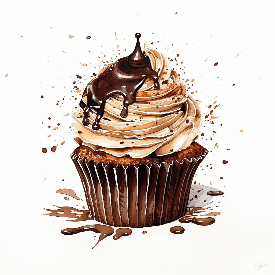 Cupcakes Digital Art - Chocolate Cupcake by Lourry Legarde