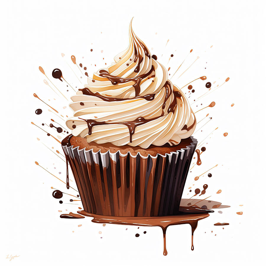 Cupcakes Photograph - Chocolate Cupcake with Buttercream Frosting Art by Lourry Legarde