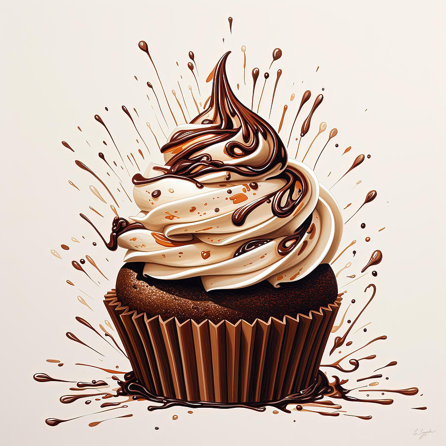 Cupcakes Photograph - Chocolate Cupcake with Syrup Art by Lourry Legarde