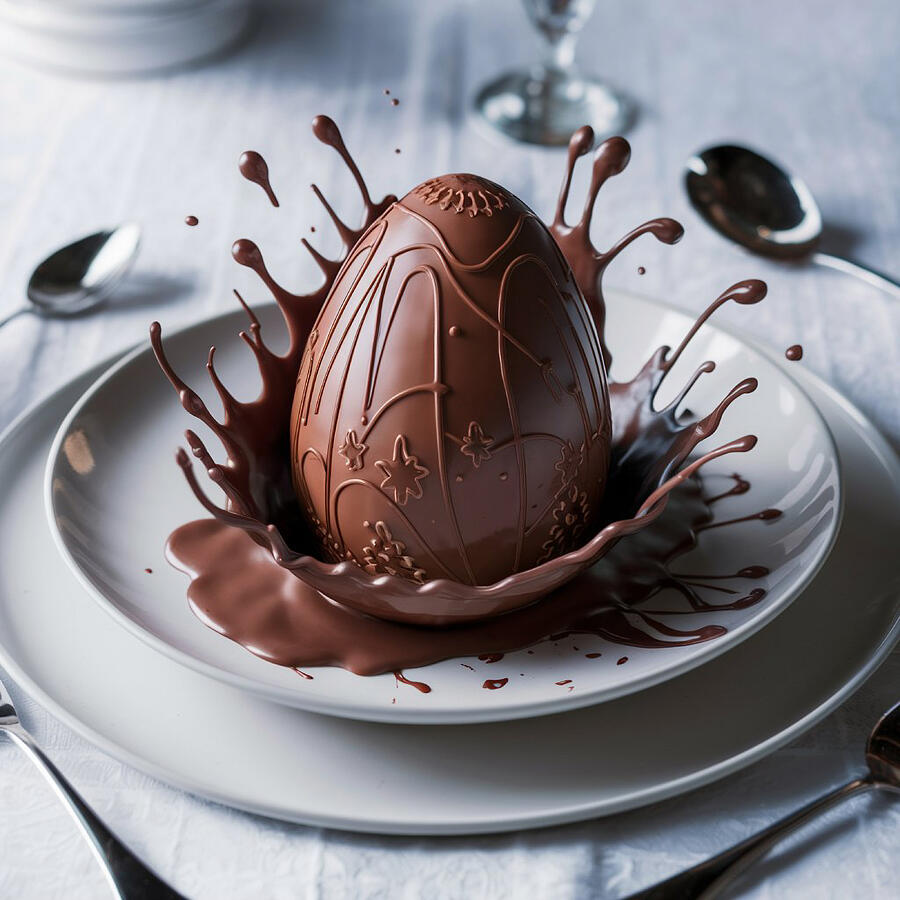 Candy Digital Art - Chocolate Easter Egg by Joanna Redesiuk