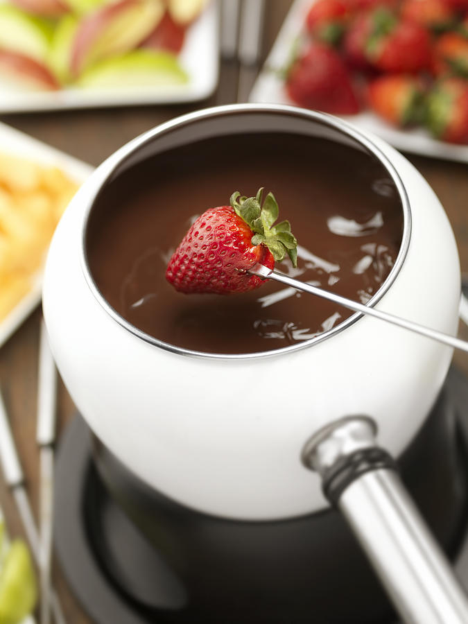 Chocolate Fondue with Strawberries Photograph by LauriPatterson