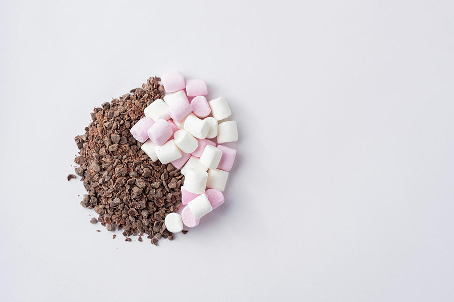 Chocolate Granules and Marshmallows Yin Yang Photograph by Scott Lyons