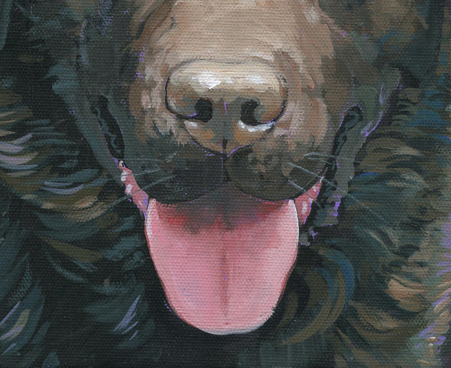 Chocolate Lab Mask Painting by Nadi Spencer