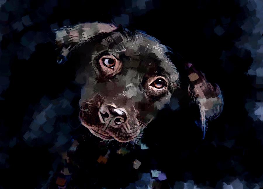 Chocolate Labrador Retriever Puppy Digital Art