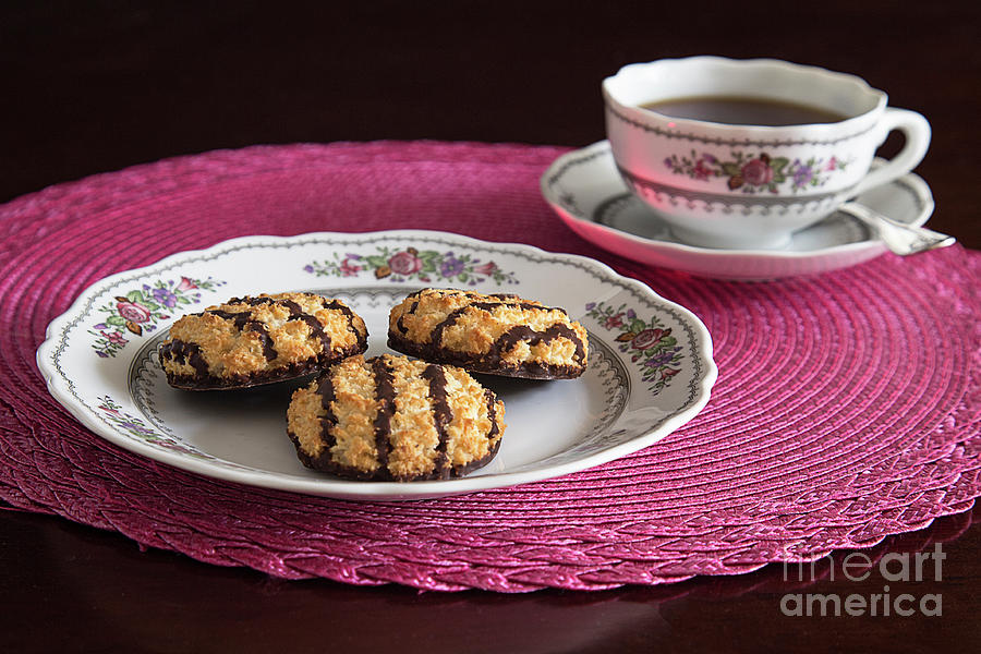 Coffee Photograph - Chocolate Macaroons by Elisabeth Lucas