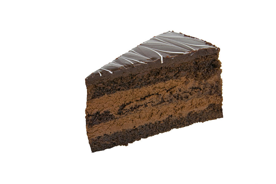 Chocolate Mousse Cake isolated on white Photograph by KathyDewar Chocolate Mousse Cake isolated on white Photograph by KathyDewar