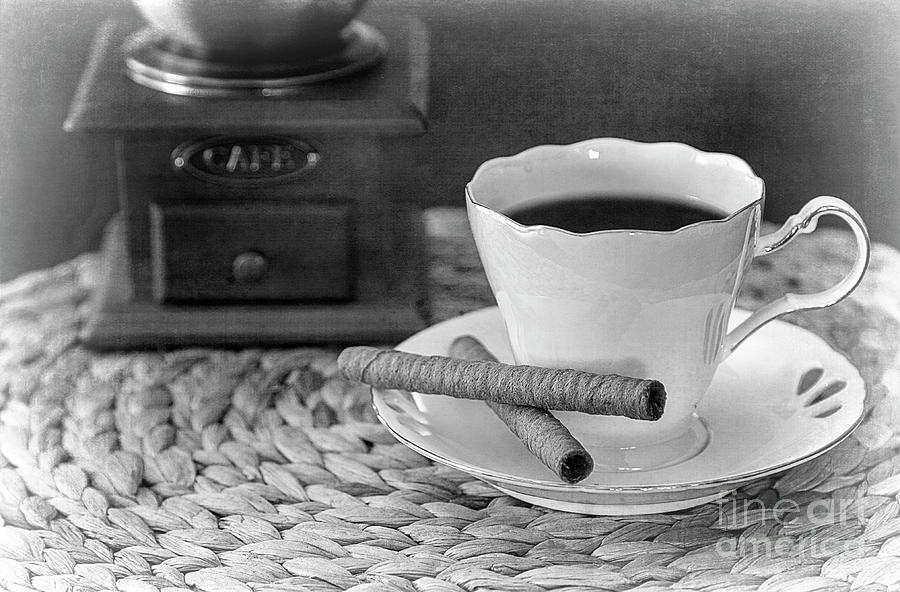 Coffee Photograph - Chocolate Wafers Silver by Elisabeth Lucas