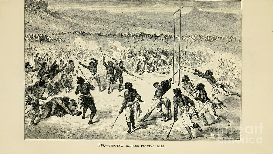 Choctaw Indians playing ball 1872 b1 Drawing by Historic illustrations