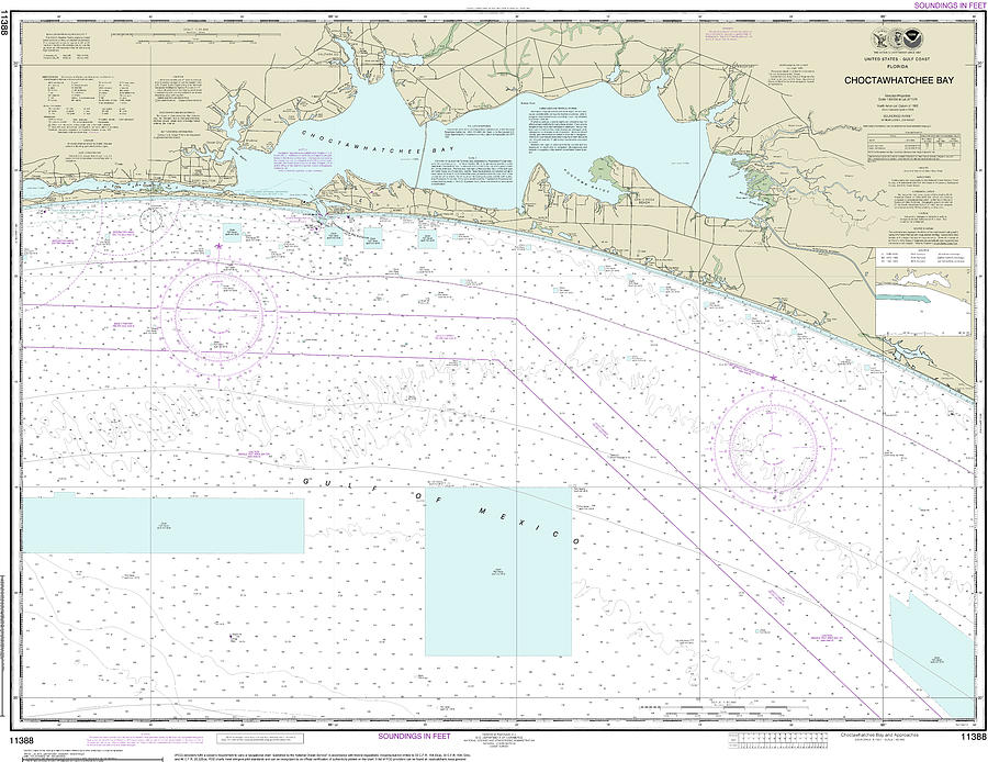 Choctawhatchee Bay Nautical Chart 11388 Digital Art by John Gernatt ...