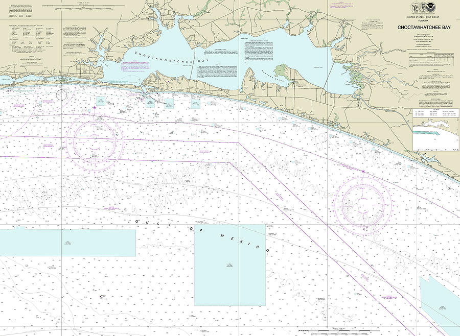 Choctawhatchee Bay Nautical Chart 11388 No Borders Digital Art by John ...