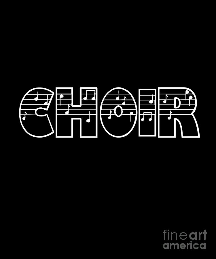 Music Digital Art - Choir Clef Music Notes Choral Chorus Singing Gift by Thomas Larch