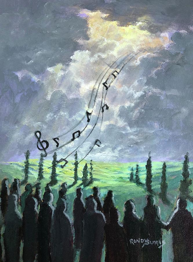 Choir Of The Blue Song Turns To Joy Painting by Rand Burns