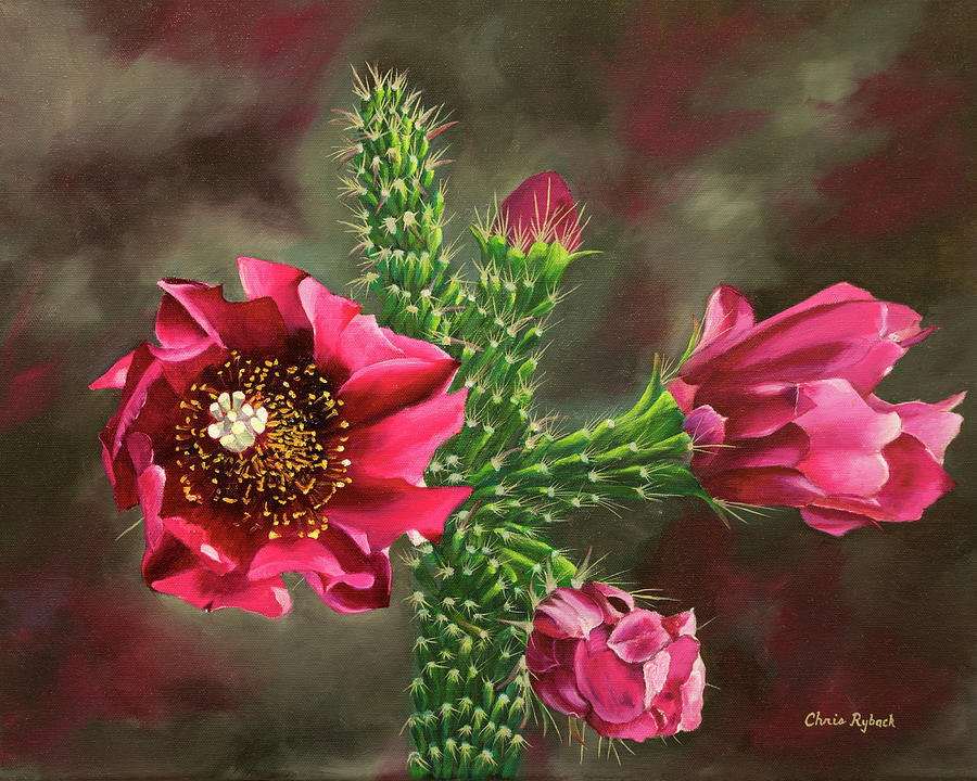 Cholla Glory Painting by Christine Ryback - Fine Art America