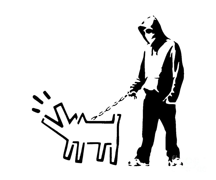 Choose Your Weapon Iconic Keith Haring Dog Digital Art by My Banksy
