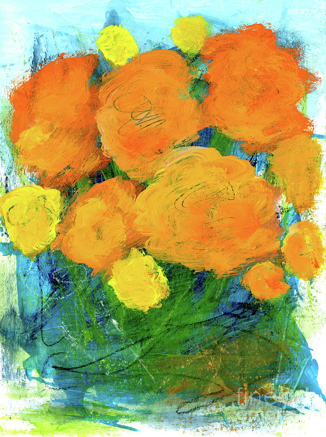 Scribbles Painting - Choosing Joy 2 Abstract Floral Painting by Itaya Lightbourne Scribbles Painting - Choosing Joy 2 Abstract Floral Painting by Itaya Lightbourne