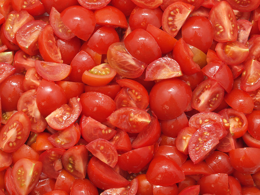 Chopped Tomatoes Photograph by Gannet77