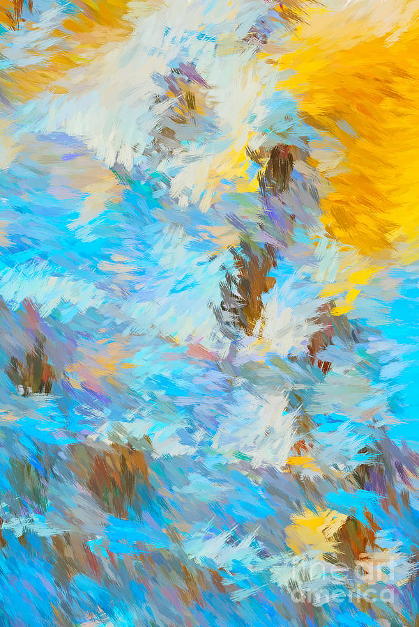 Abstract Digital Art - Choppy Water  by Joy Watson