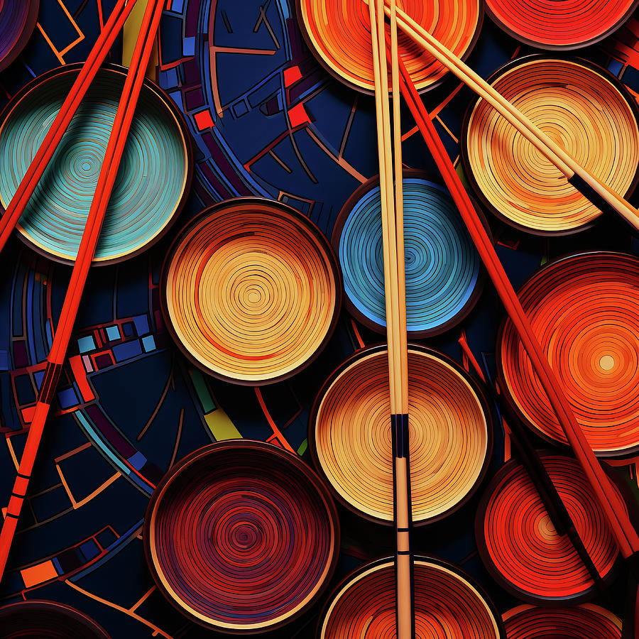 Chopsticks and Bowls Digital Art by Robert Knight