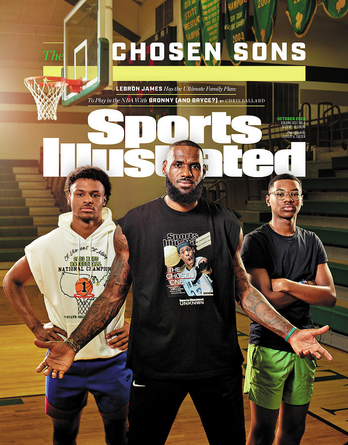 Los Angeles Lakers LeBron James,, Sierra Canyon School Bronny James and Bryce James Cover Photograph by Sports Illustrated