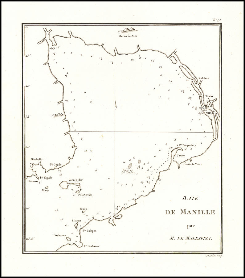 Chretien Louis Joseph De Guignes Title Manila Baie De Manille Par M. De Malespina 1808 Drawing