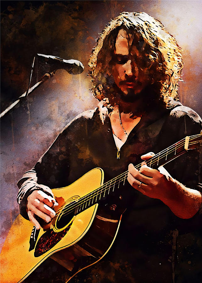 Christmas Painting - Chris Cornell Poster by Tina Shaw