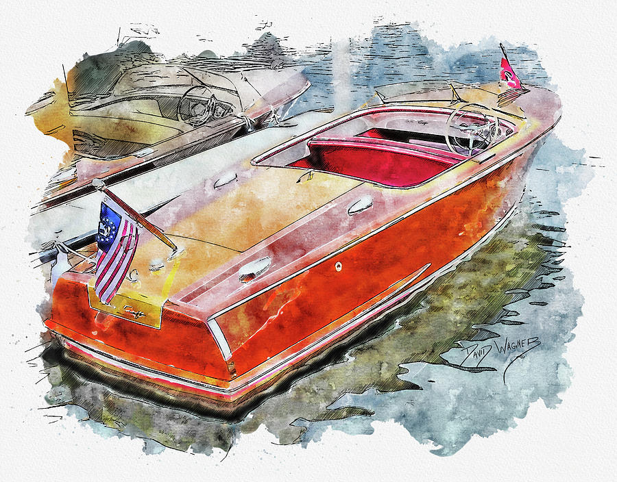 Chris Craft Runabout Mixed Media by David Wagner