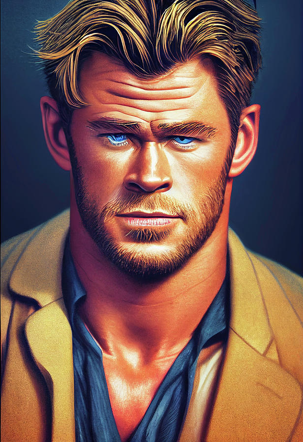 Chris Hemsworth Caricature Digital Art by Billy Bateman - Pixels