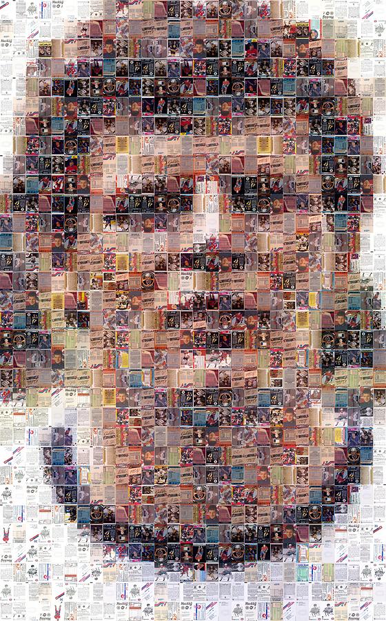 Chris Knuckles Nilan portrait Mixed Media by Hockey Mosaics