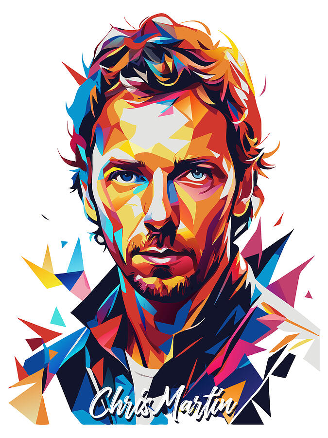 Chris Martin, Coldplay #1 in WPAP Pop Art Digital Art by Vector Artnesia Chris Martin, Coldplay #1 in WPAP Pop Art Digital Art by Vector Artnesia
