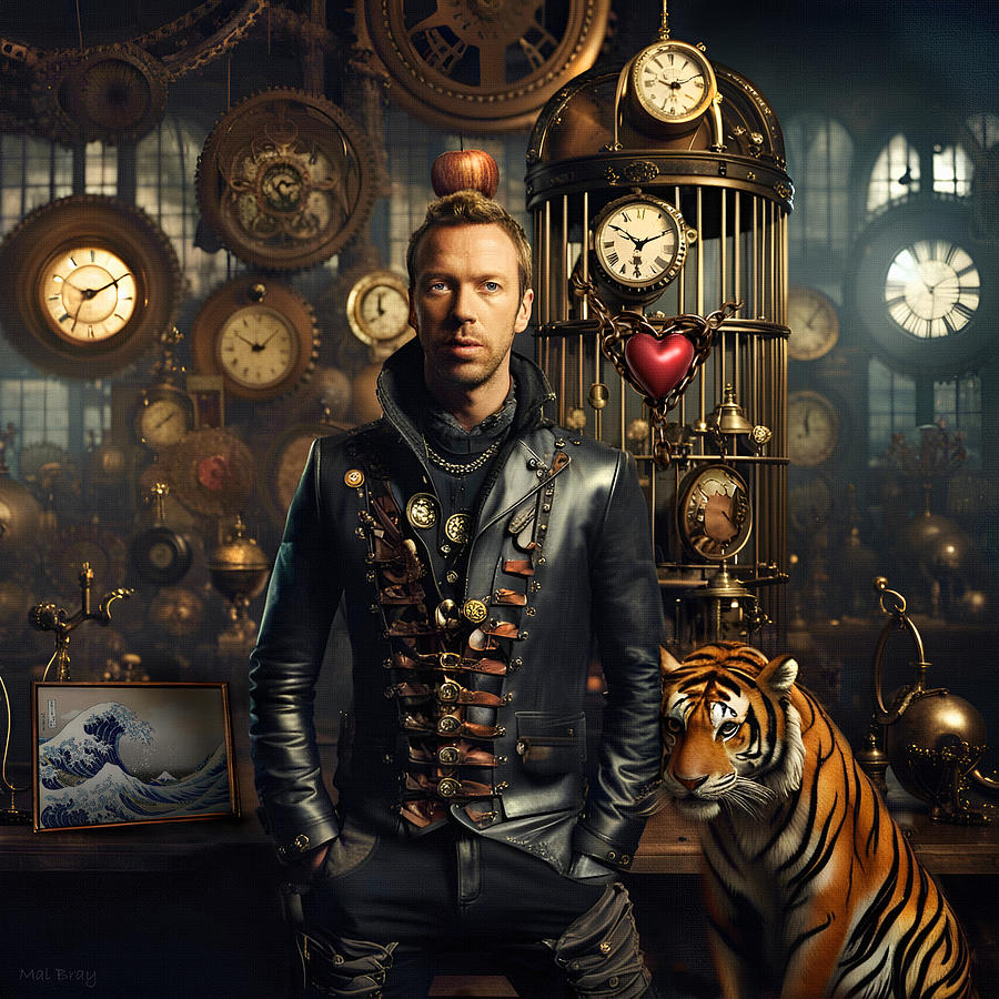 Chris Martin Coldplay Clocks Steampunk Digital Art by Mal Bray Fine Art America