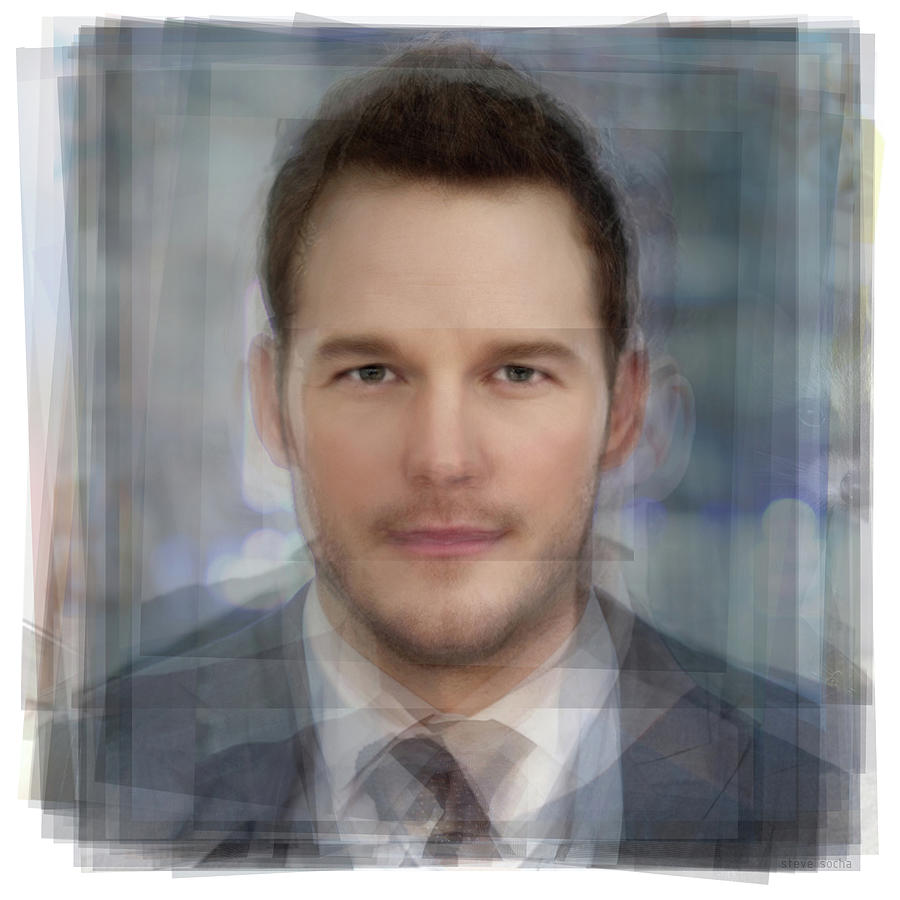 Chris Pratt Portrait Overlay Digital Art by Steve Socha