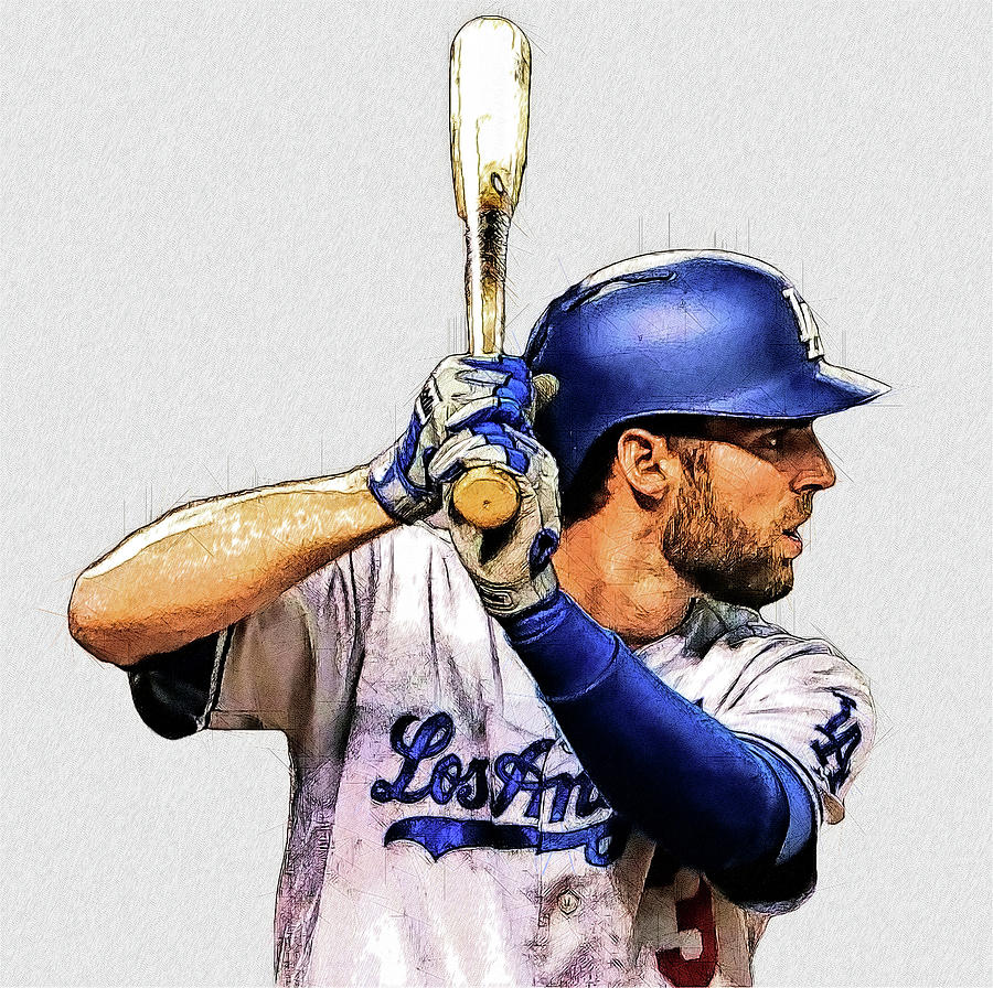 Max Muncy - 1B - Las Angeles Dodgers Digital Art by Bob Smerecki - Pixels