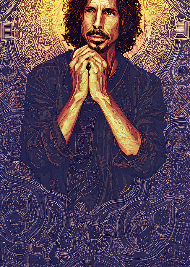 Tribute to Chris Cornell Painting by Vart