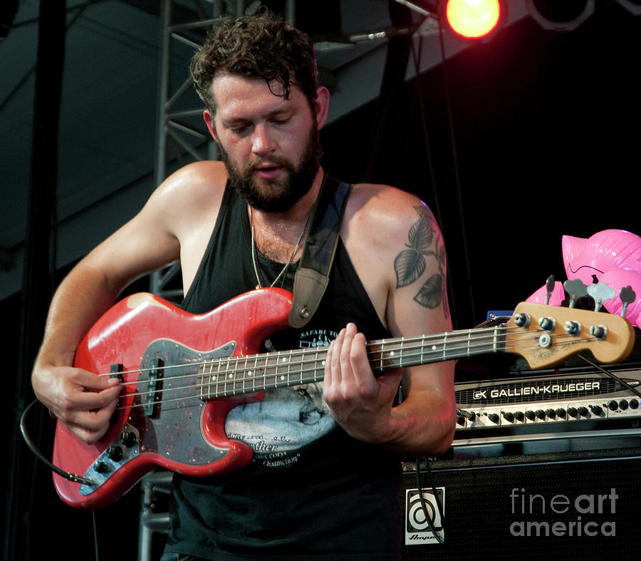 Chris Zasche with The Head and the Heart at Bonnaroo Photograph by David Oppenheimer