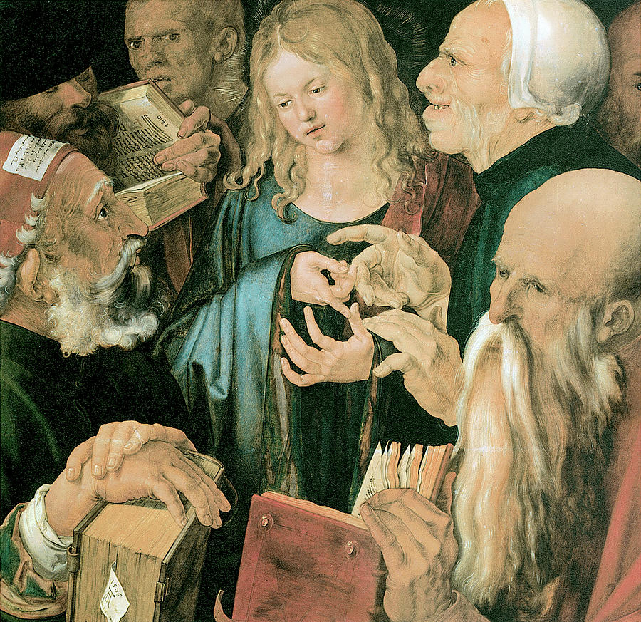 Christ Among The Doctors Painting by Albrecht Durer