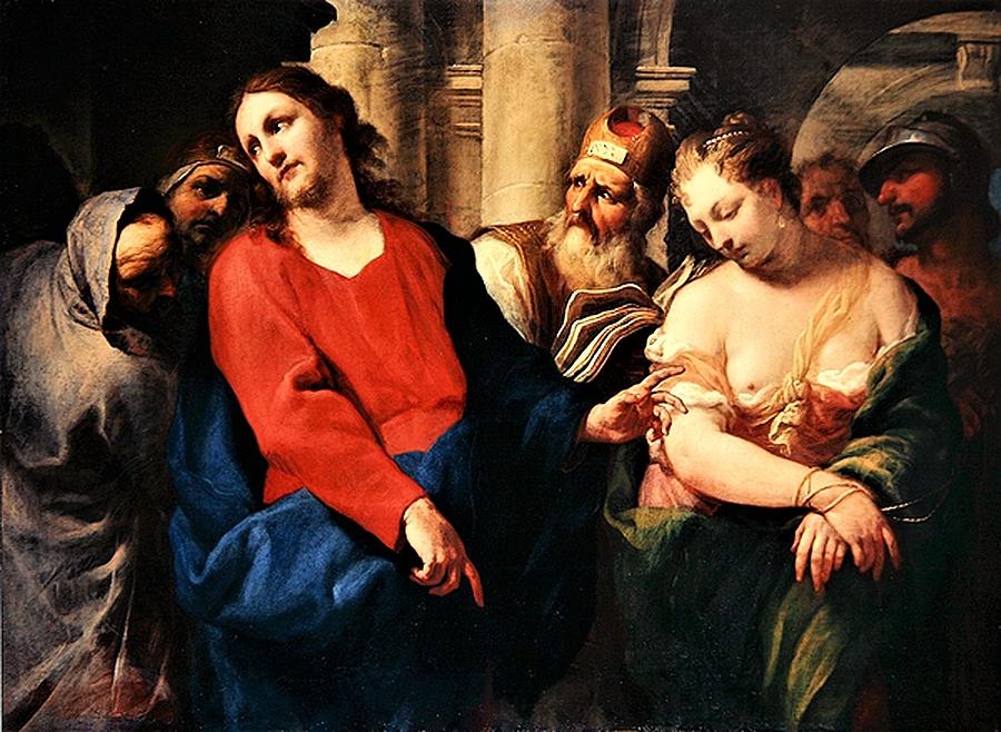 Christ And Adulteress Painting