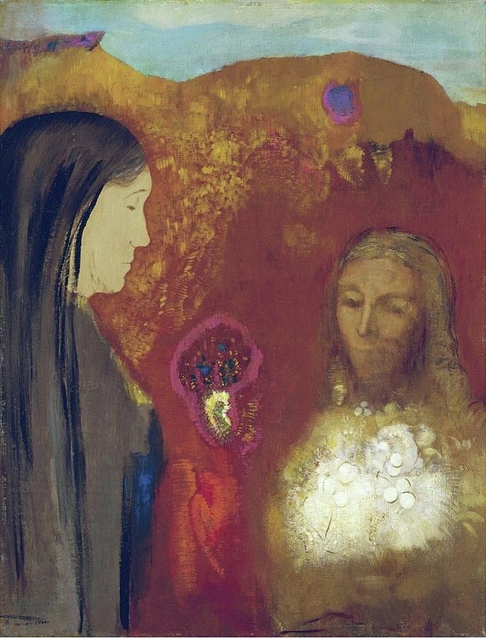 Christ and Samaritan Woman by Odilon Redon 1840 1916 Painting by ...