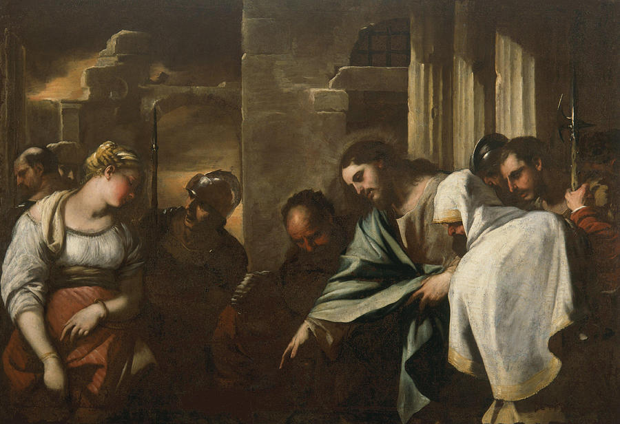 Christ and the Adulteress Painting by Luca Giordano - Fine Art America