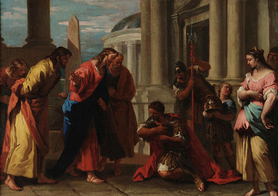 Christ and the Cenutrion Painting by Sebastiano Ricci