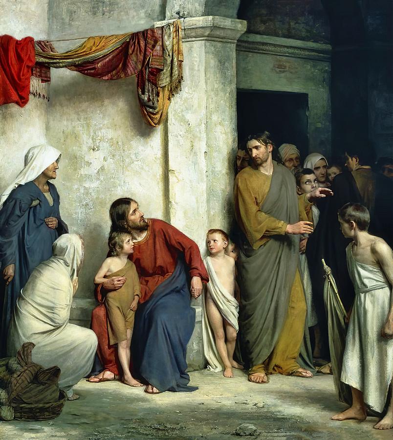 Christ and the Children Painting by Carl Bloch