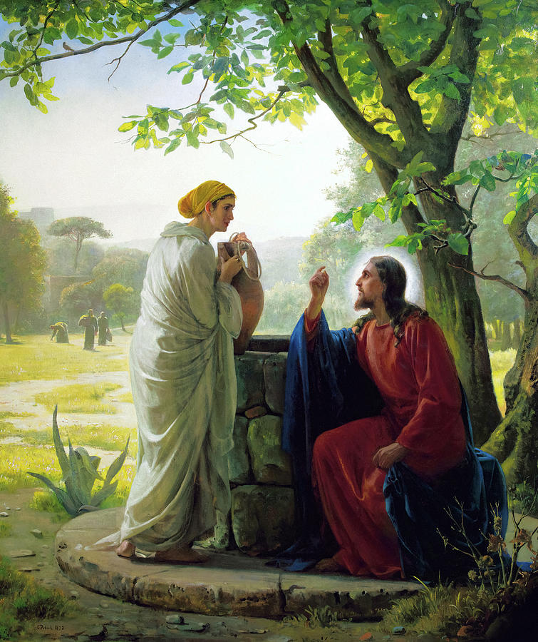 Jesus Christ Painting - Christ and the Samaritan Woman, 1872 by Carl Bloch