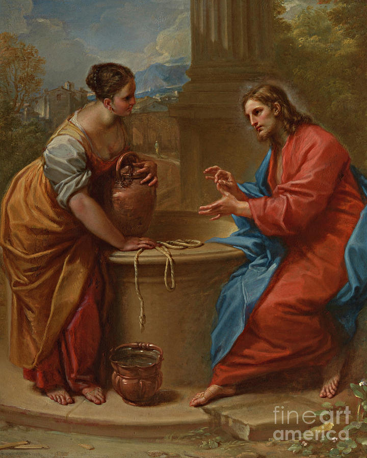 Christ and Woman of Samaria - CZCWS                                                         Painting by Benedetto Luti